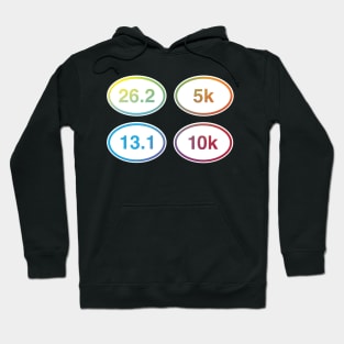 Rainbow 5k, 10k, Half Marathon, Marathon Oval Package Hoodie